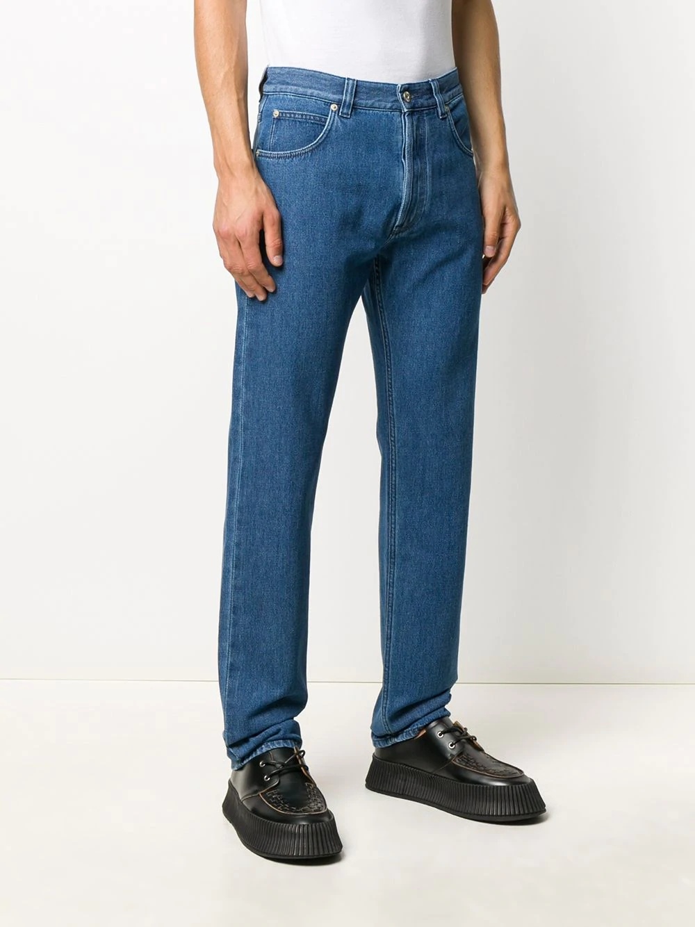 logo-print tapered jeans - 3