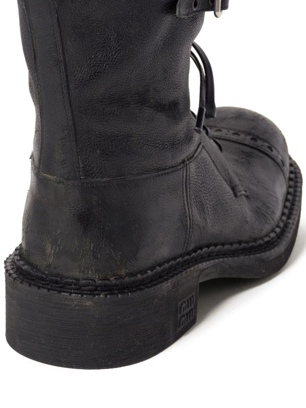 multi-buckle leather boots - 3