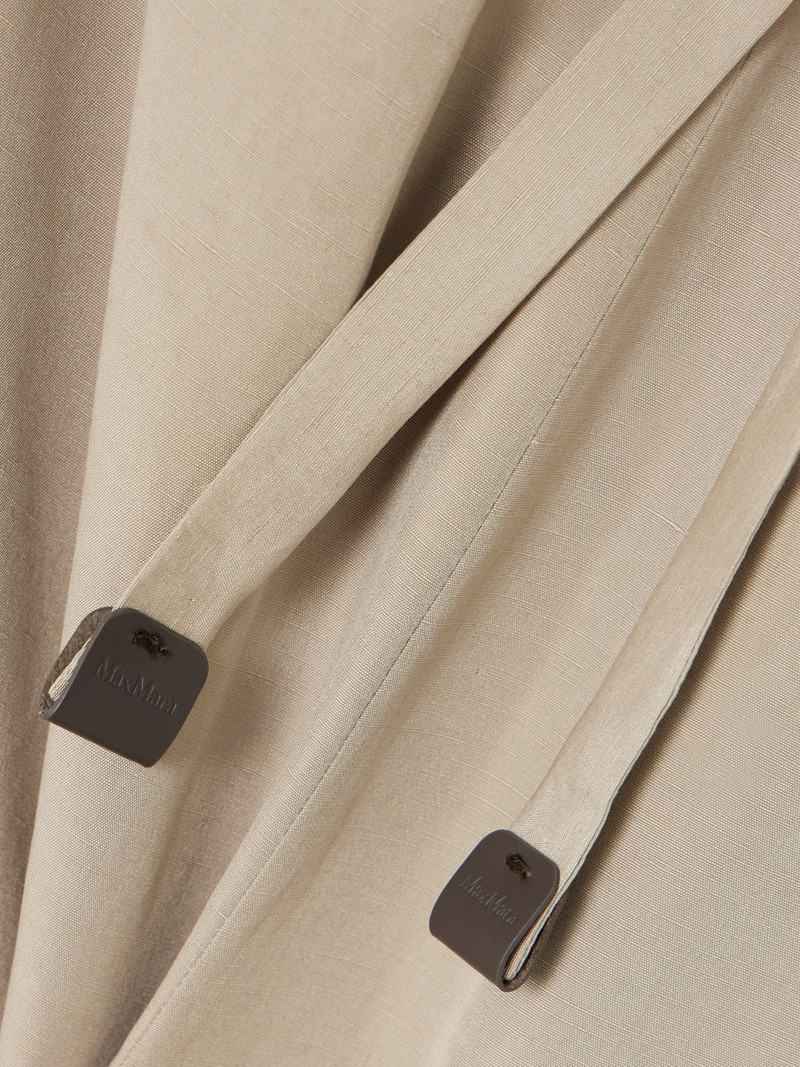 Leather-trimmed Linen And Silk-blend Shorts 4