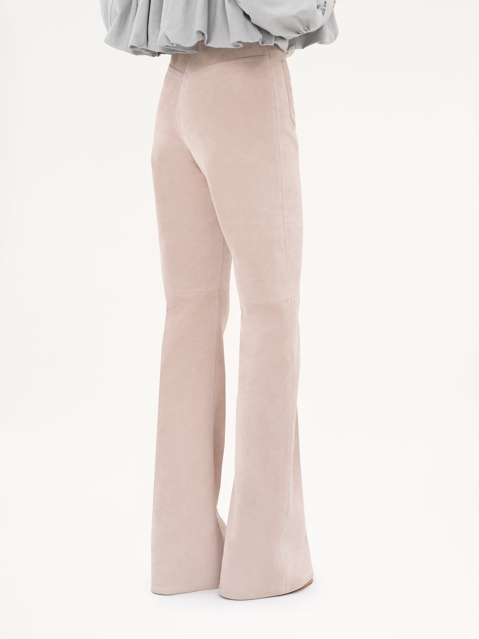 HIGH-RISE FLARED PANTS IN SUEDE - 5