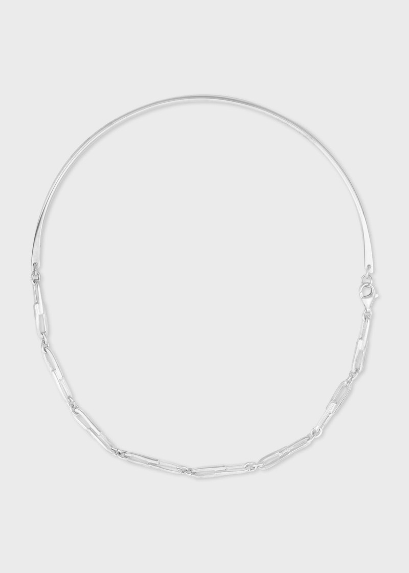 Paul Smith 'Frank' Silver Choker Necklace outlook