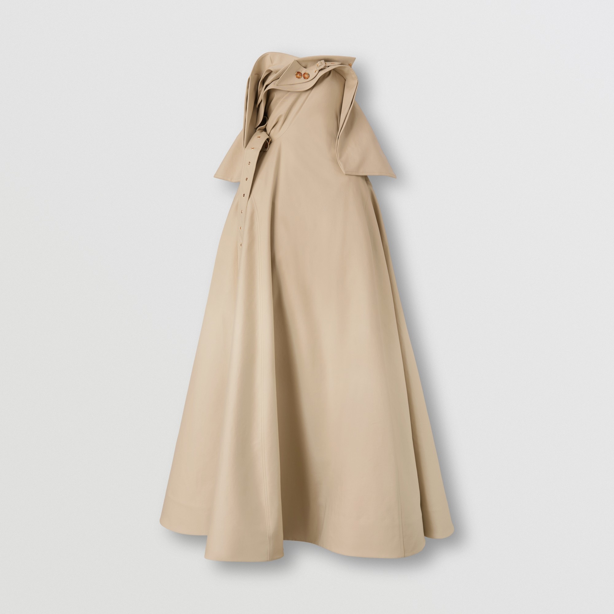 Cotton Gabardine Belted Trench Gown - 1