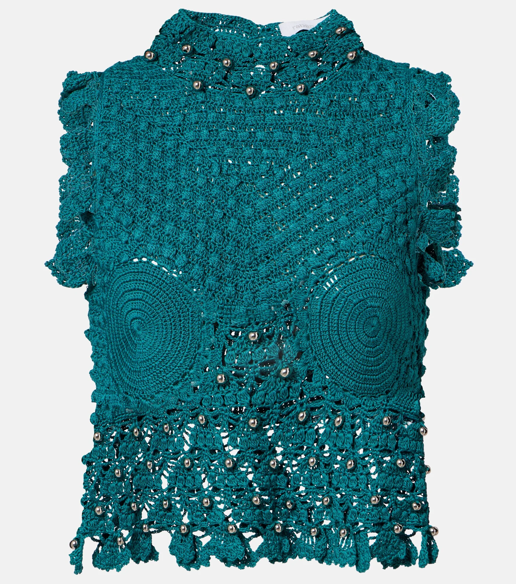 Embellished crochet cotton top - 1