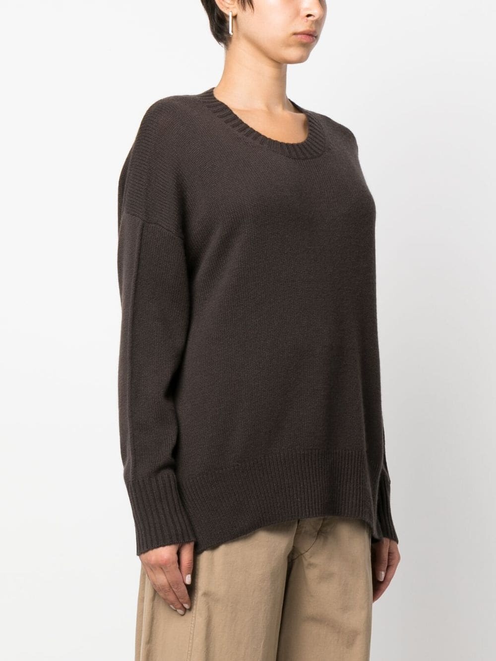 drop-shoulder cashmere jumper - 3