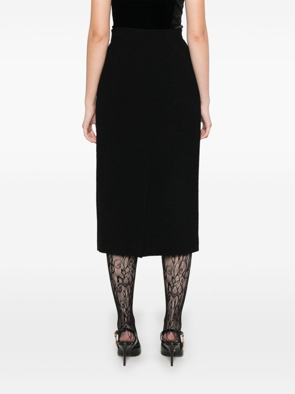 tweed bouclé midi skirt - 4