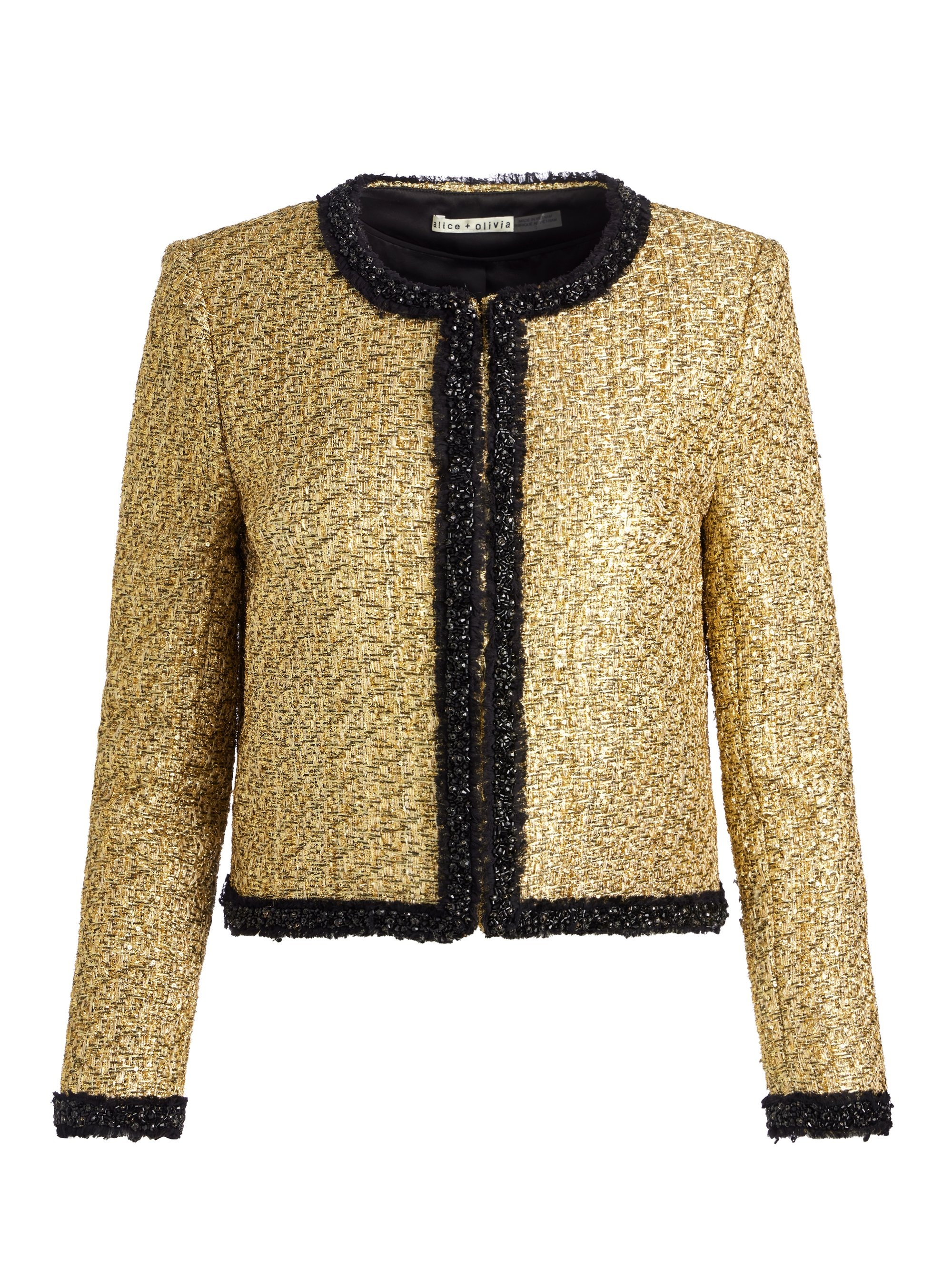 LANDON CROPPED BOXY JACKET WITH EMBELLISHED TRIM - 7