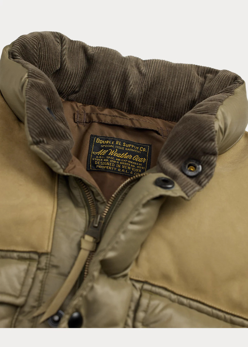 Leather-Yoke Quilted Ripstop Vest 4