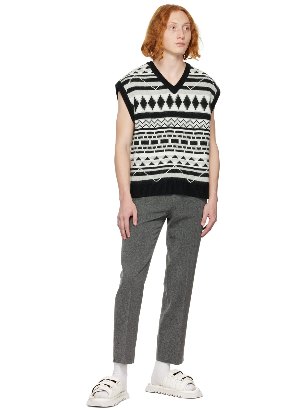 Black Jacquard Vest - 4