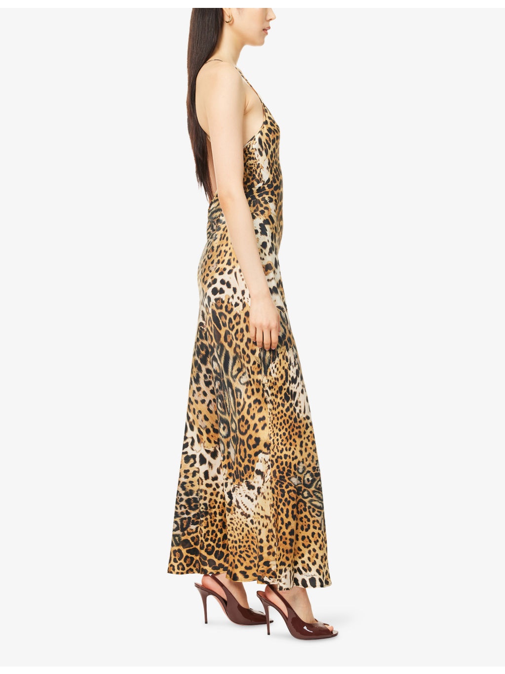 Animal-Print Open-Back Silk Maxi Dress - 3