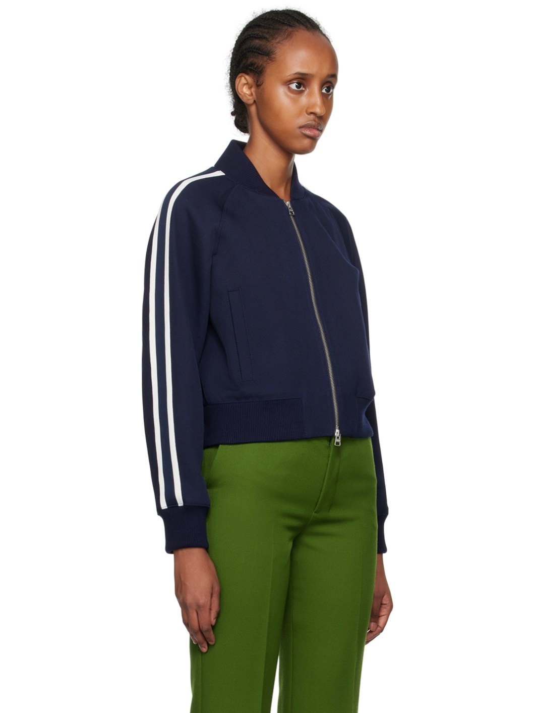 Navy Zip Bomber Jacket - 2