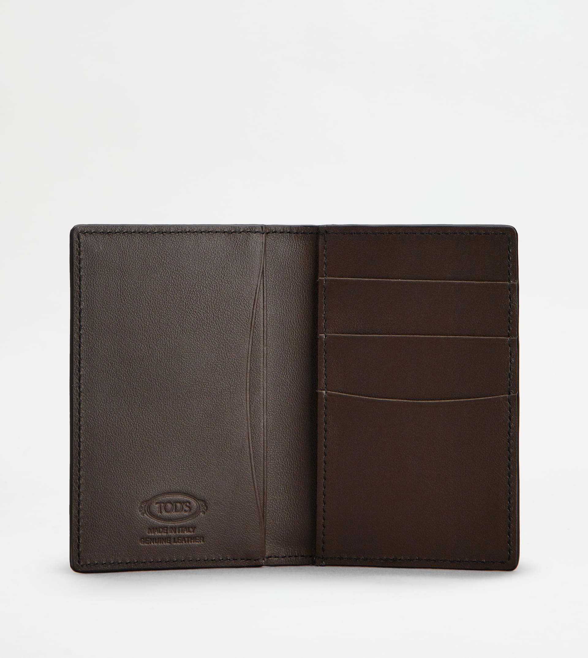 CARD HOLDER IN LEATHER - BROWN - 2