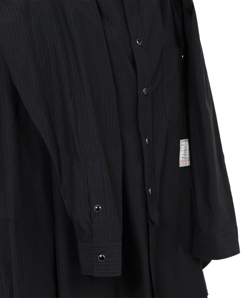 Sleeve Layered Check Shirt Dress 16