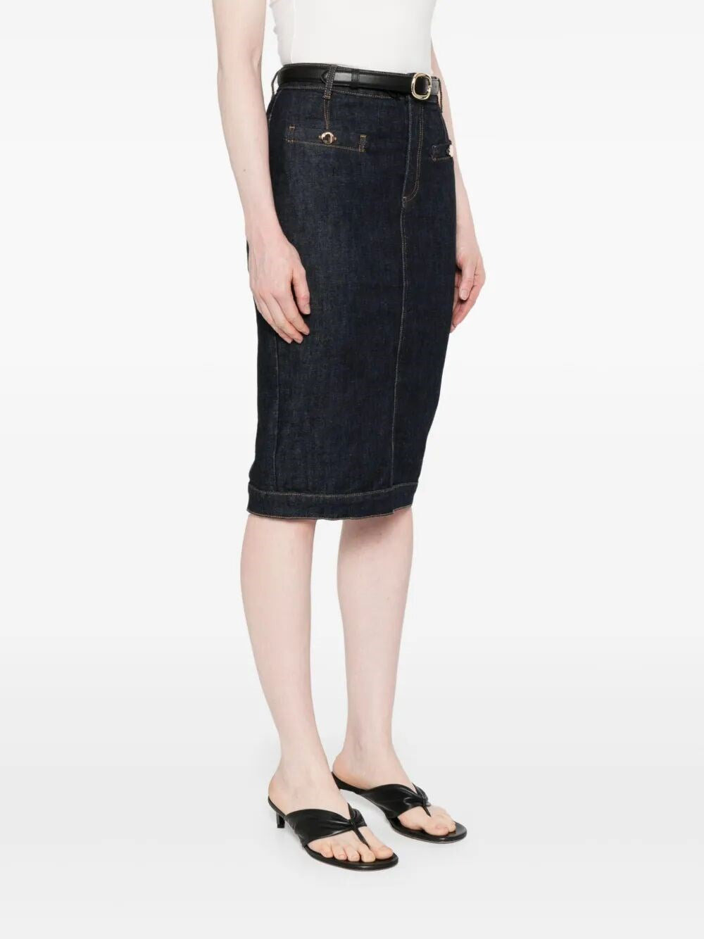 Self-Portrait Women Denim Midi Skirt - 3