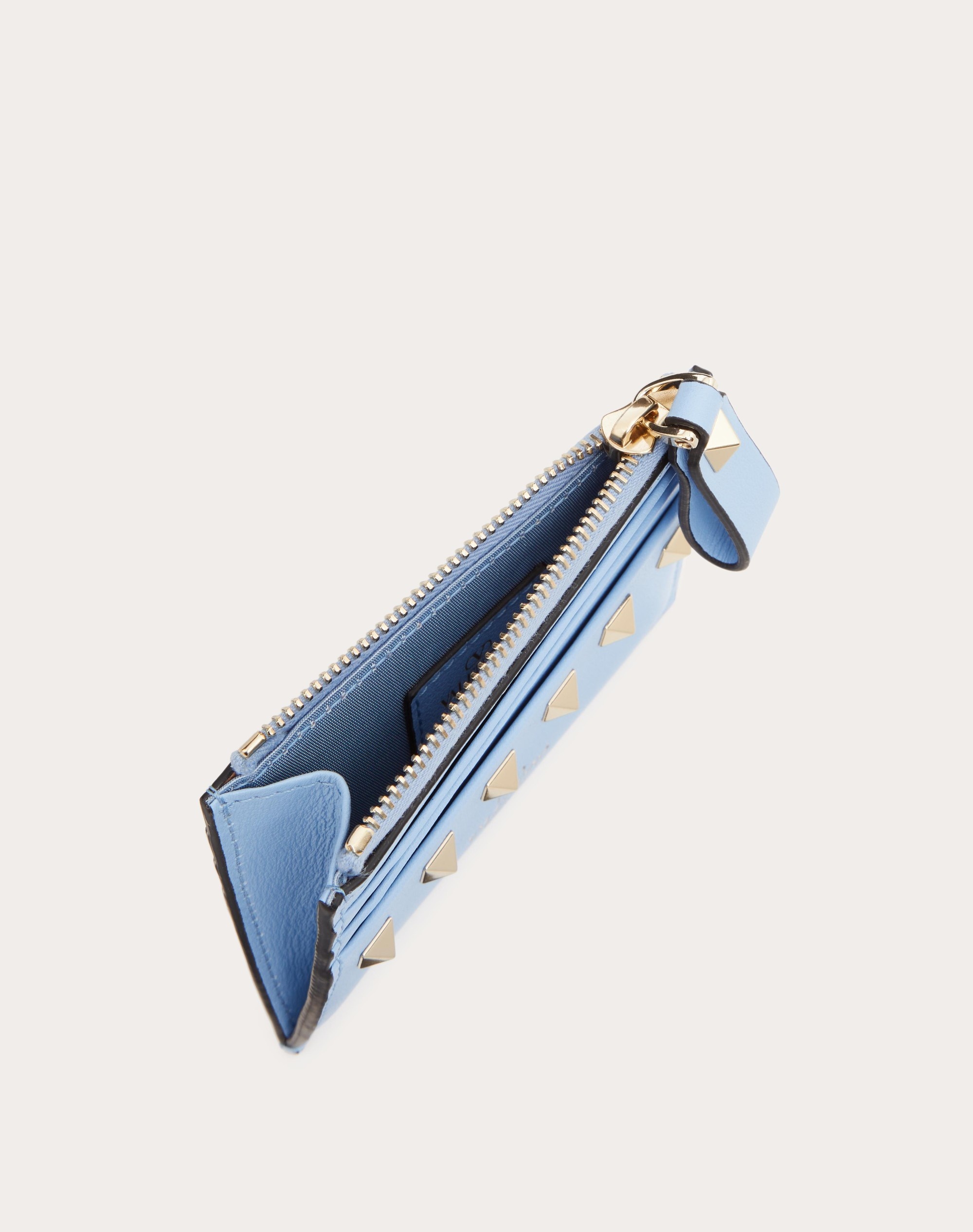 ROCKSTUD CALFSKIN CARDHOLDER WITH ZIPPER - 5
