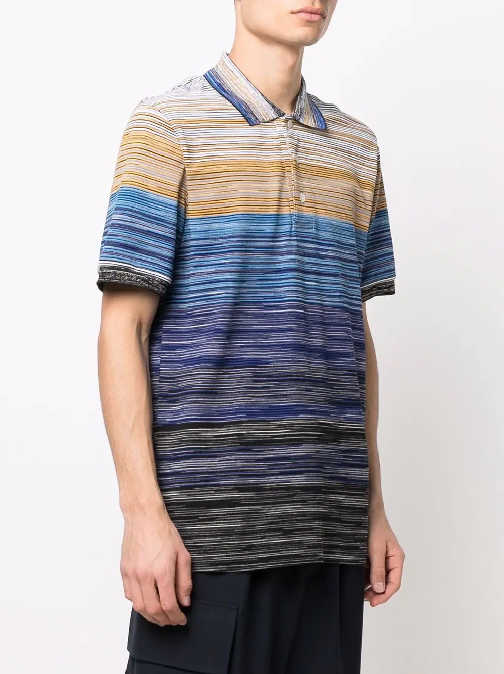 striped short-sleeve polo shirt - 3