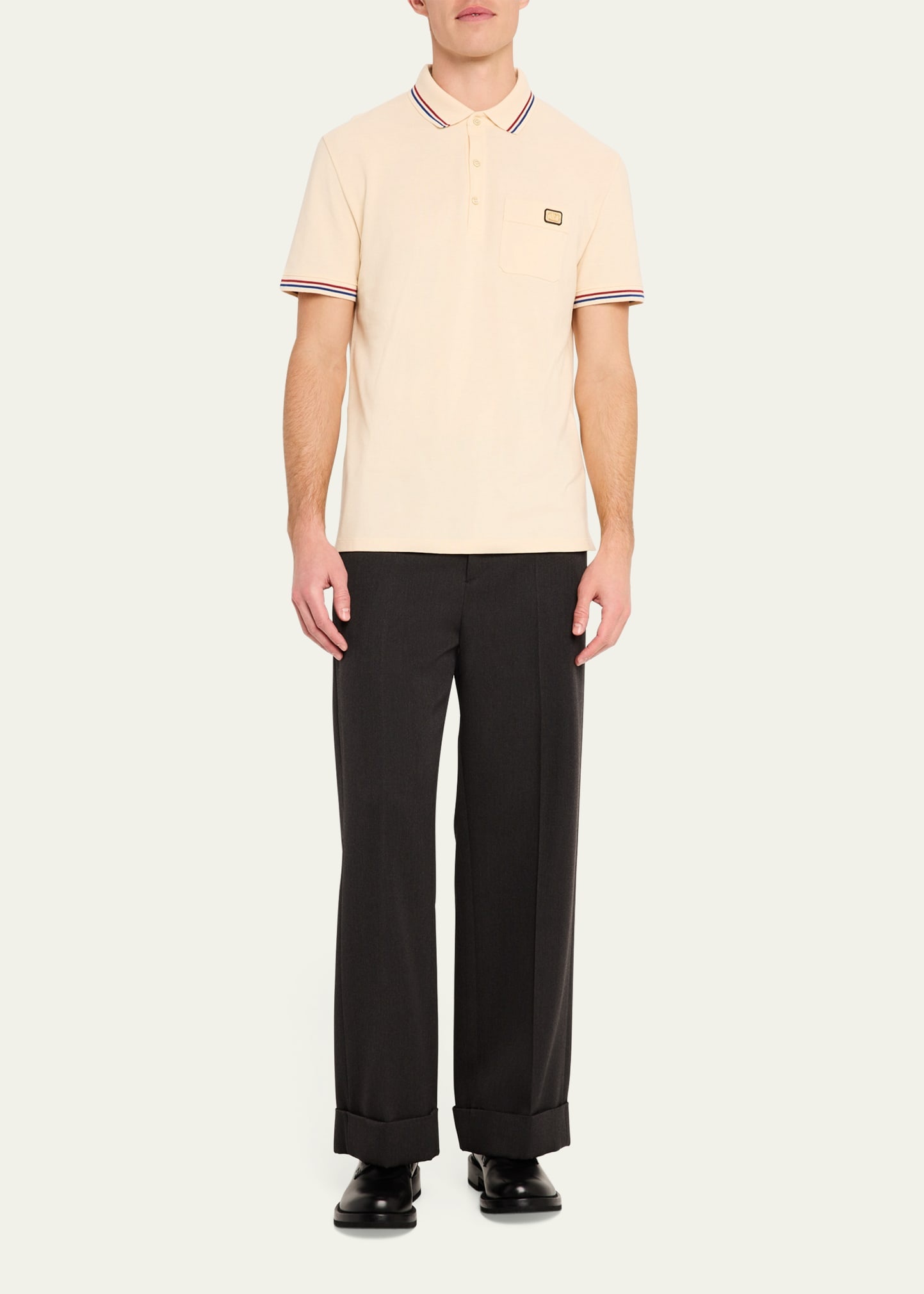 Men's Contrast-Tip Pique Polo Shirt - 2