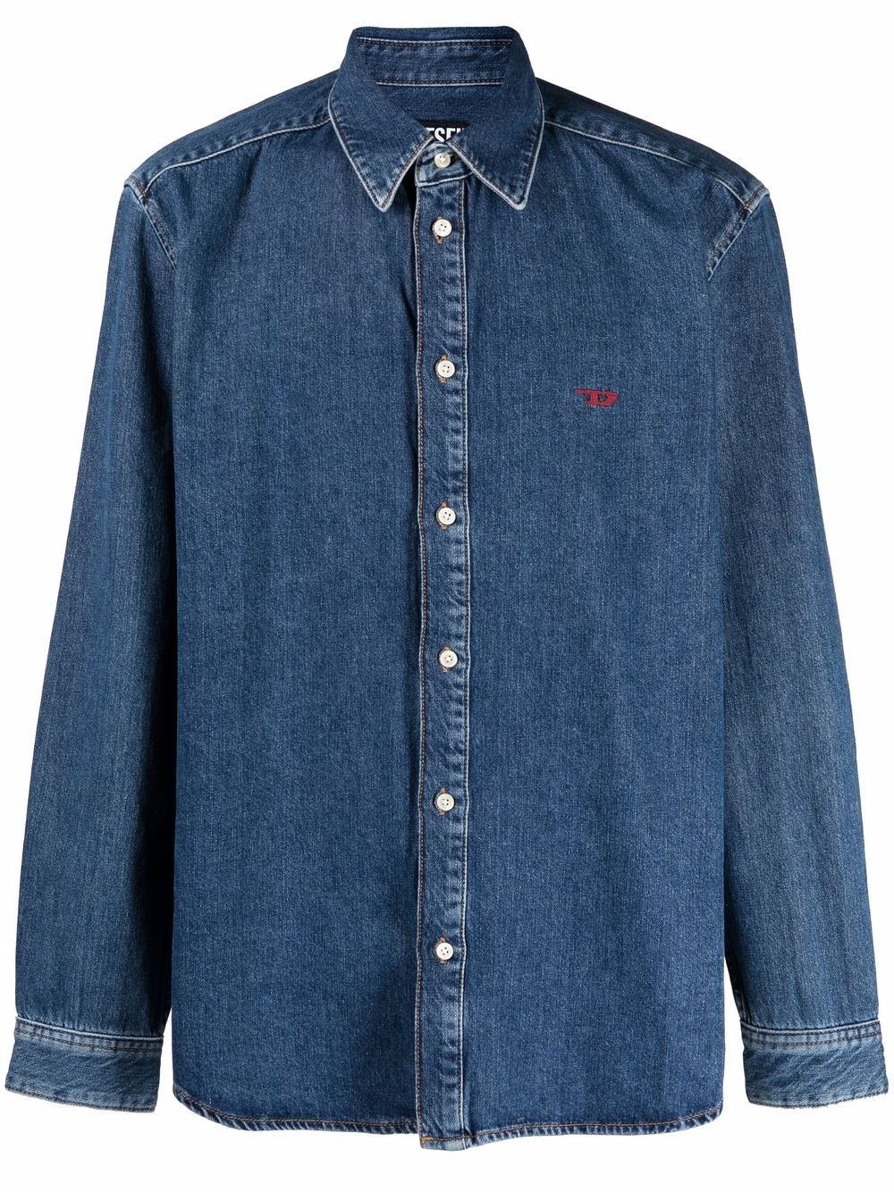 long-sleeved denim shirt - 1