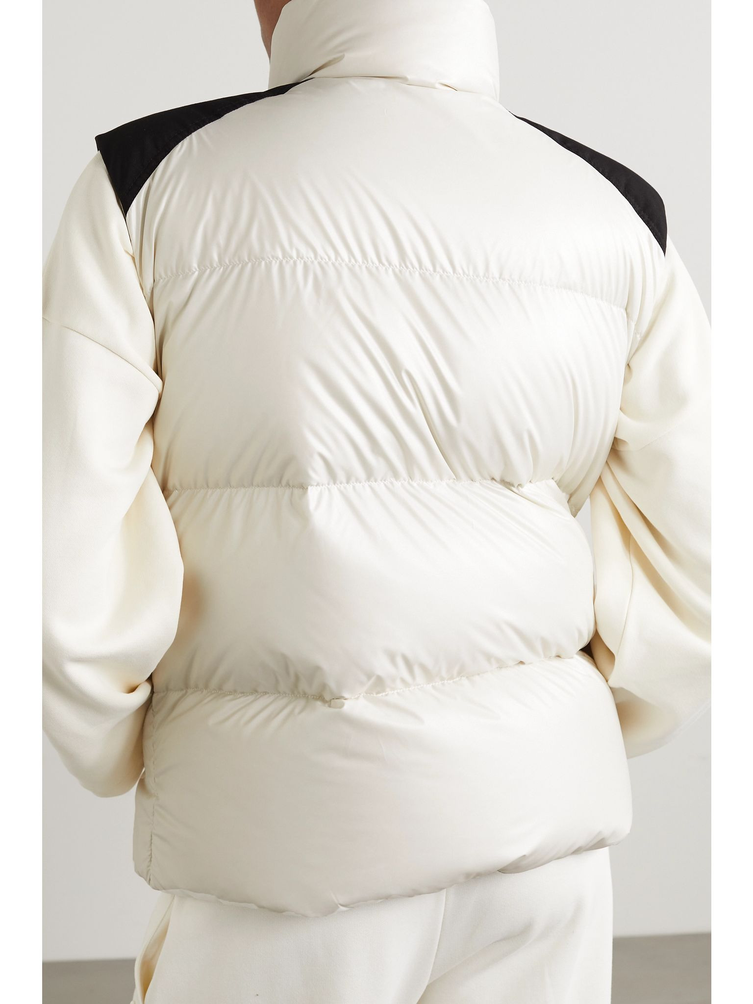 Oder canvas-trimmed quilted recycled-shell down vest White - 4