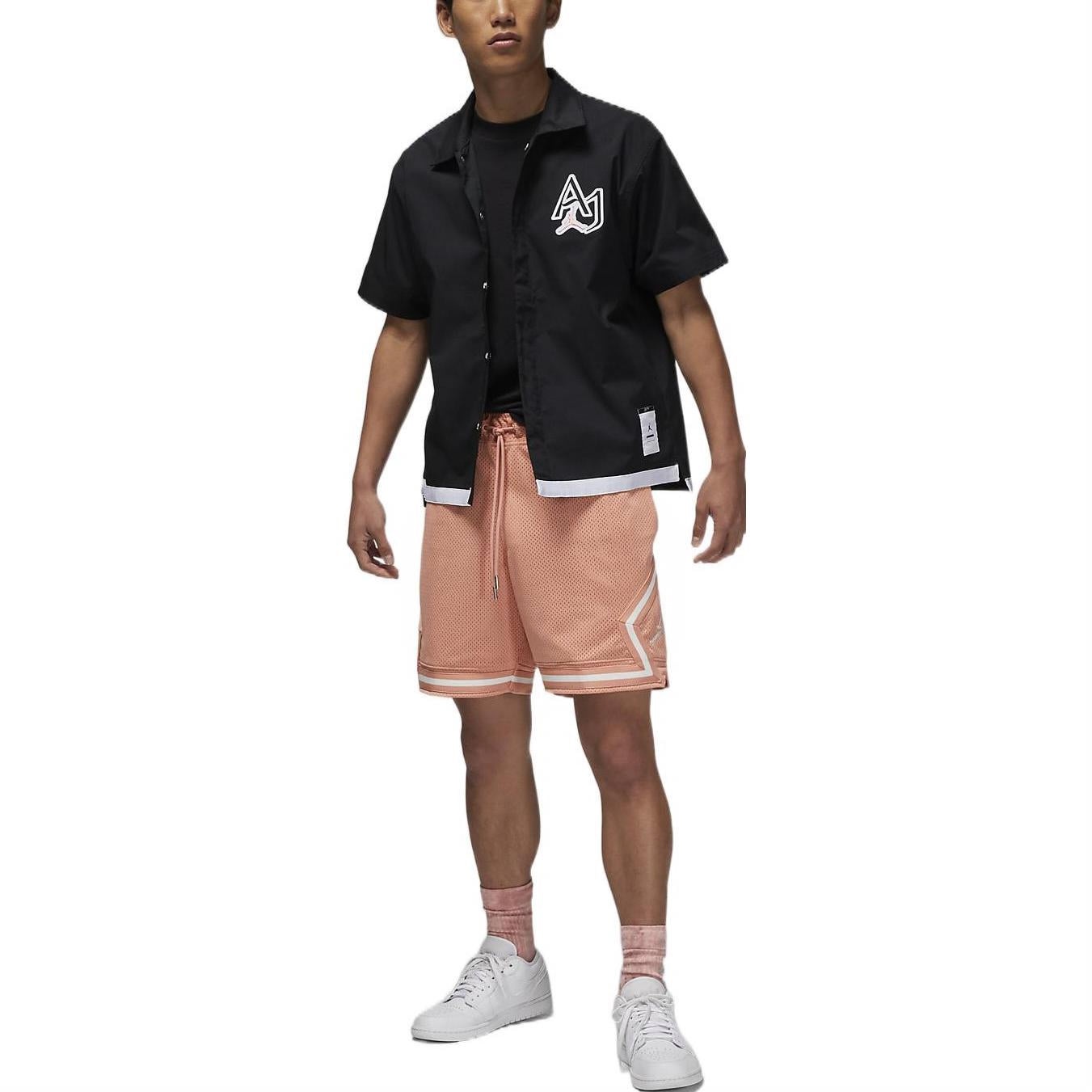 Men's Air Jordan Logo Embroidered Casual Short Sleeve Shirt Black DM1417-010 - 3