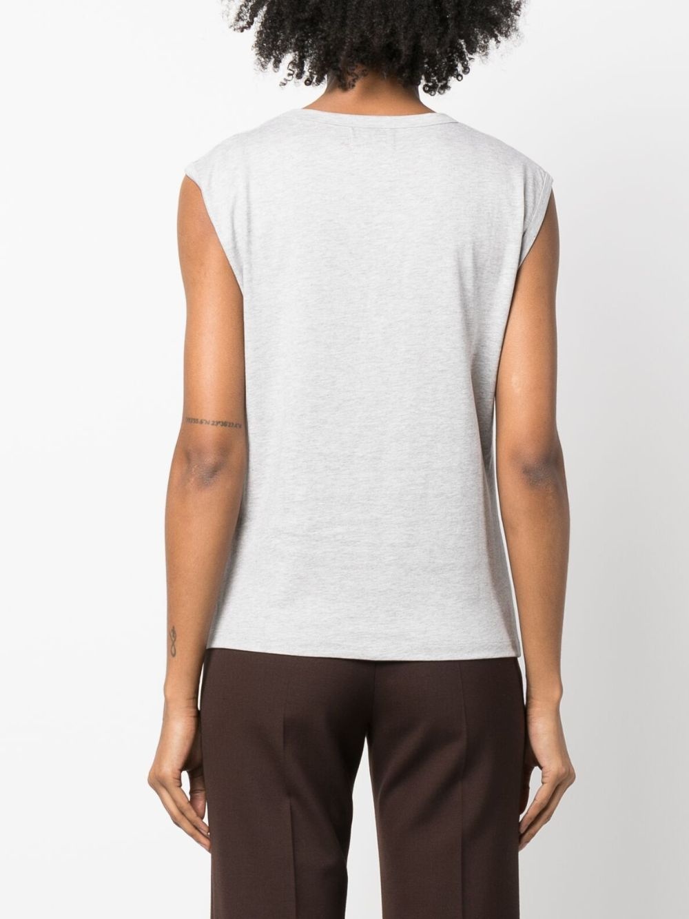 sleeveless Pima-cotton top - 4