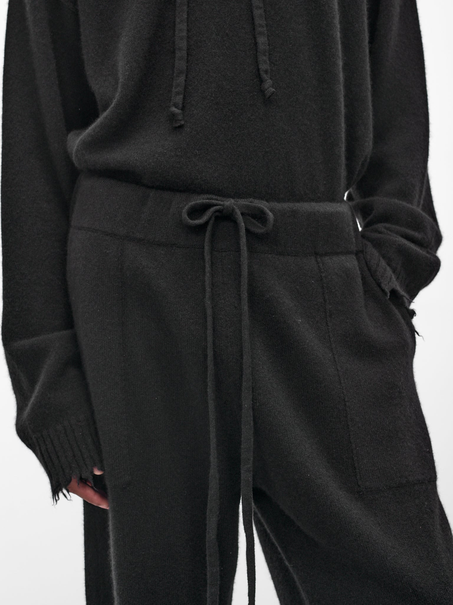Black Cashmere Knit Trousers - 4