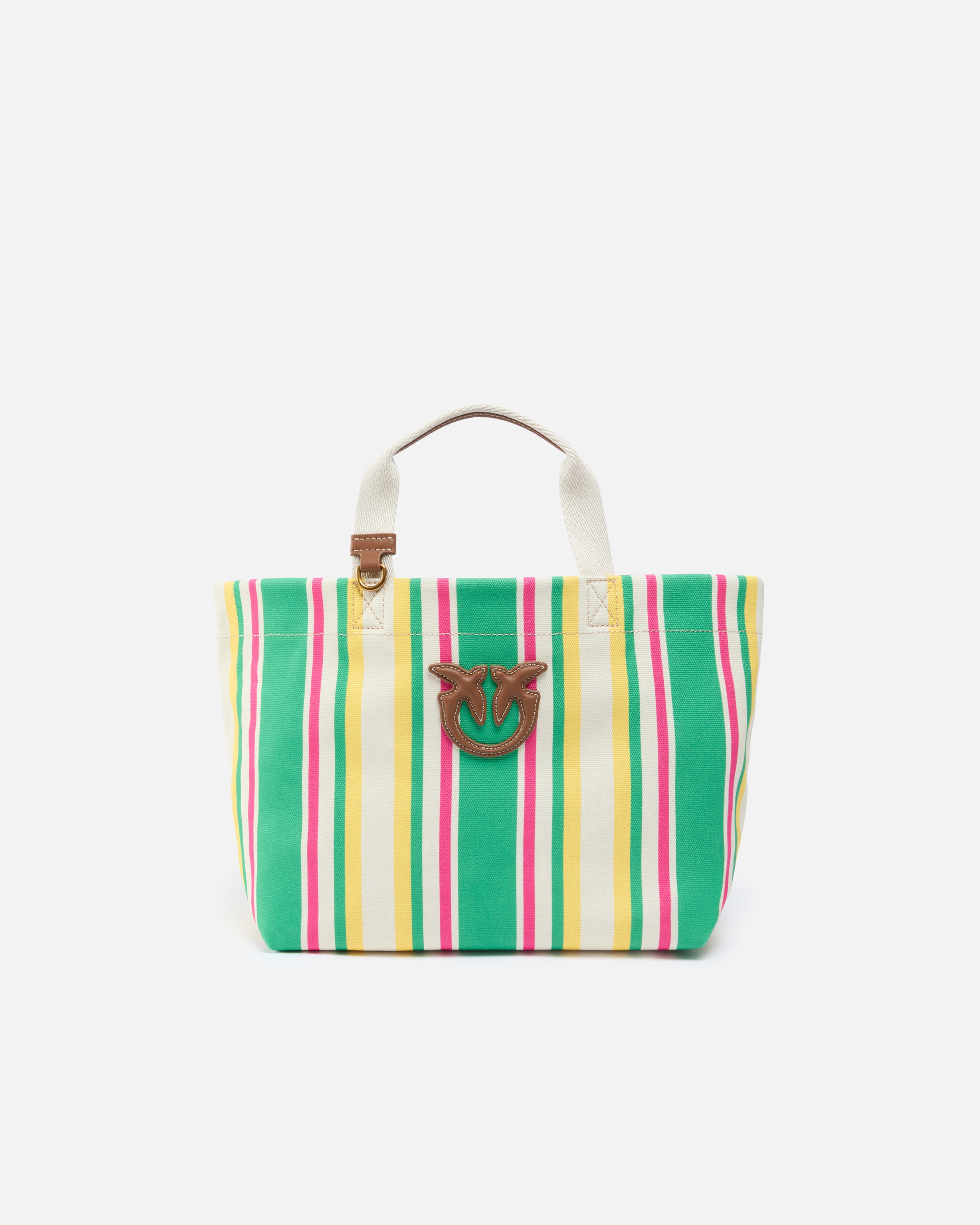 MEDIUM SHOPPER BAG IN STRIPED CANVAS - 1