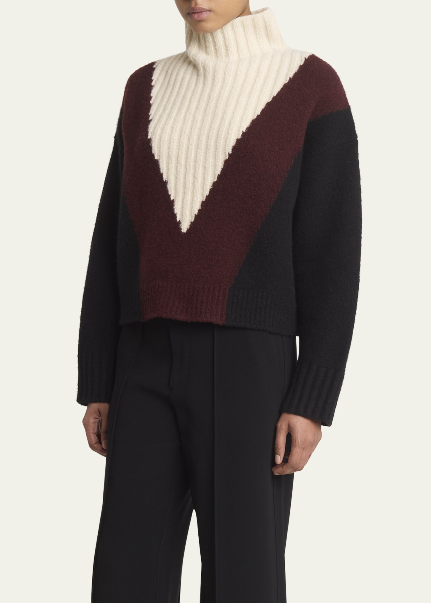 Alma Graphic Cashmere Turtleneck Sweater - 4