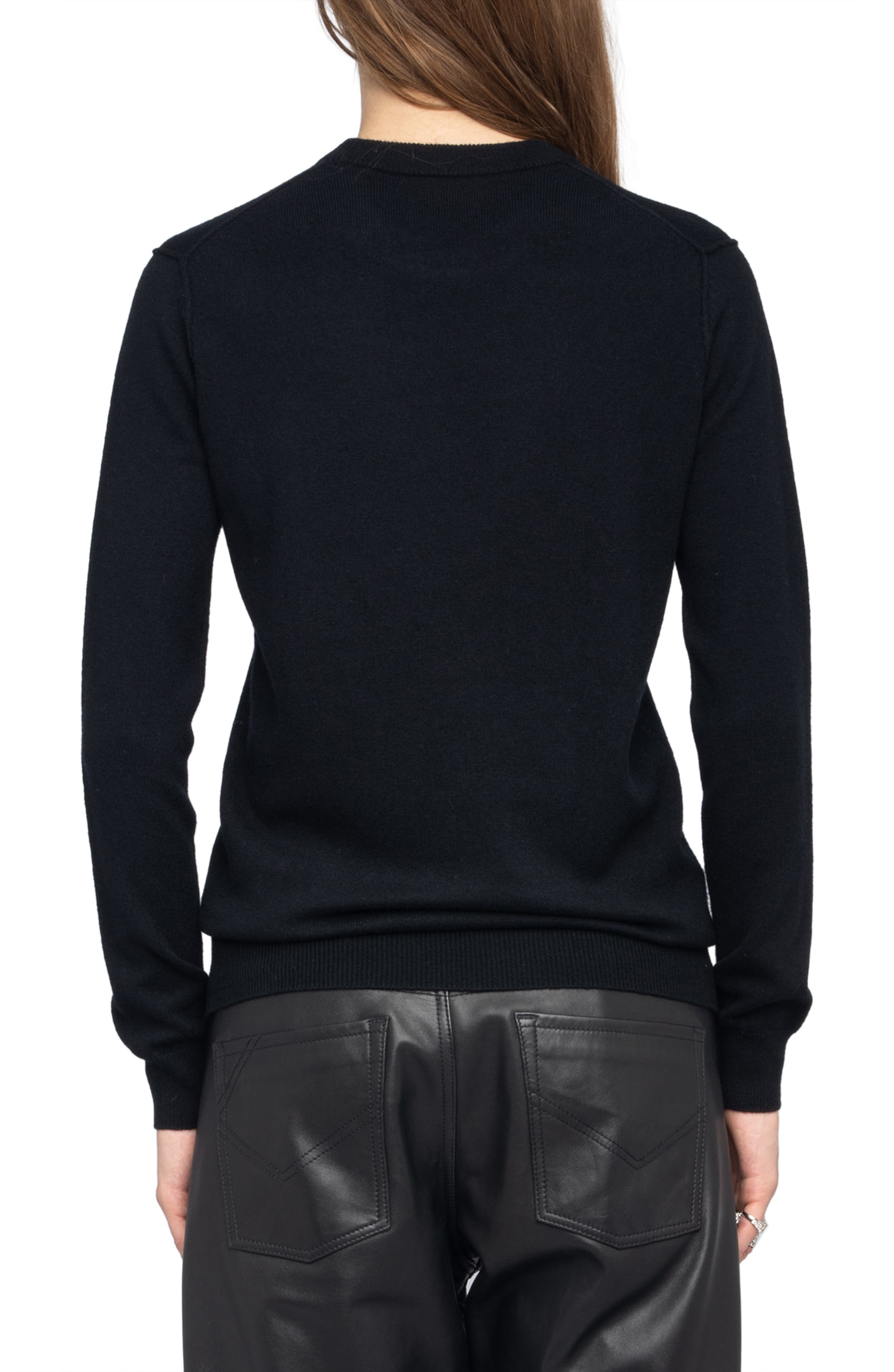 Zadig & Voltaire Kendy Heart Wool & Cashmere Sweater in Black at Nordstrom - 2