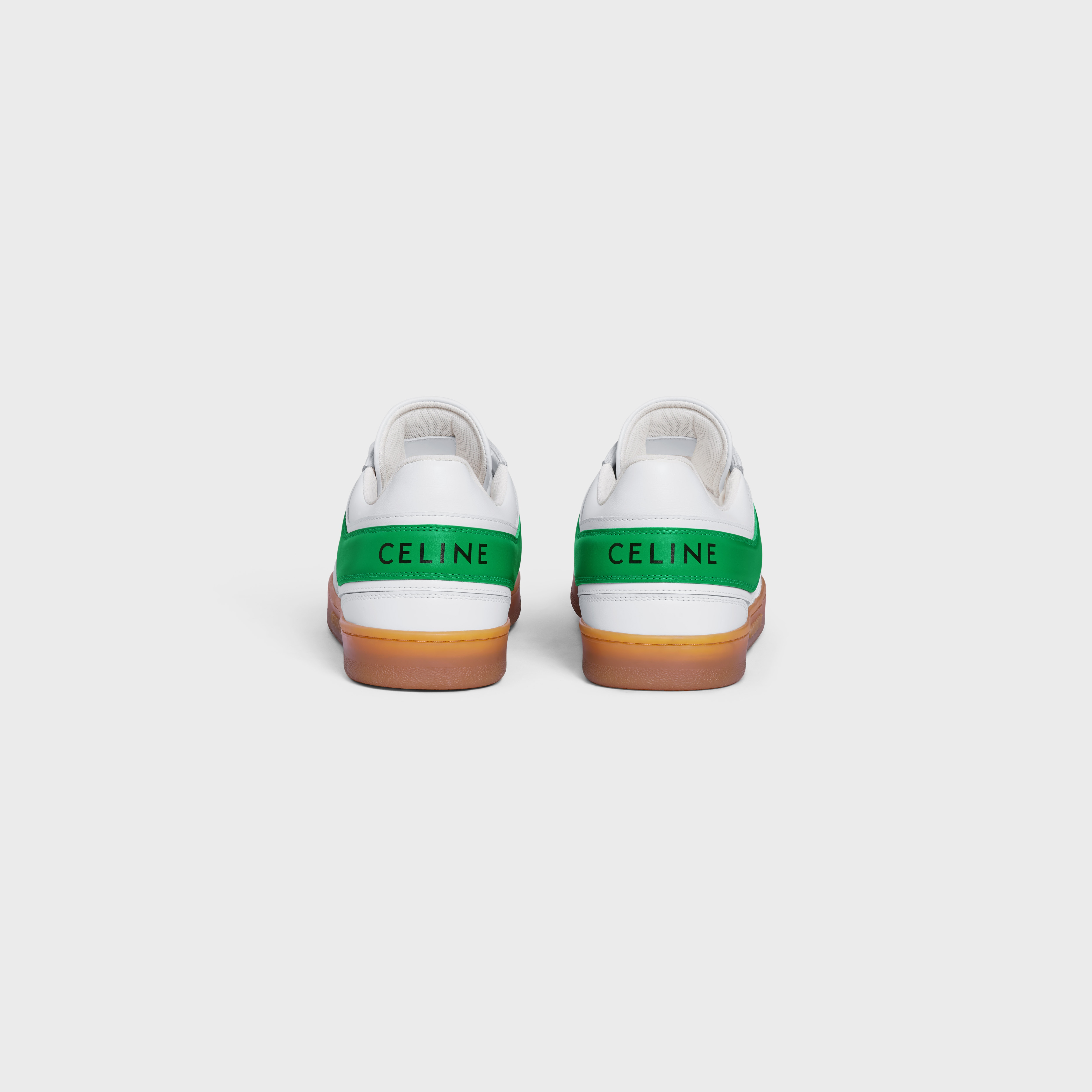 CELINE TRAINER LOW LACE-UP SNEAKER in CALFSKIN AND SUEDE CALFSKIN - 3