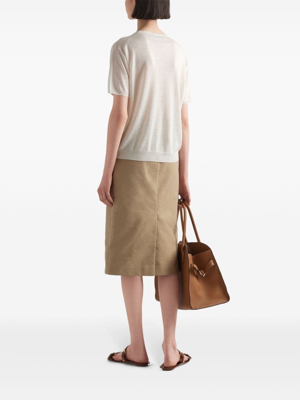 logo-jacquard silk jumper - 3