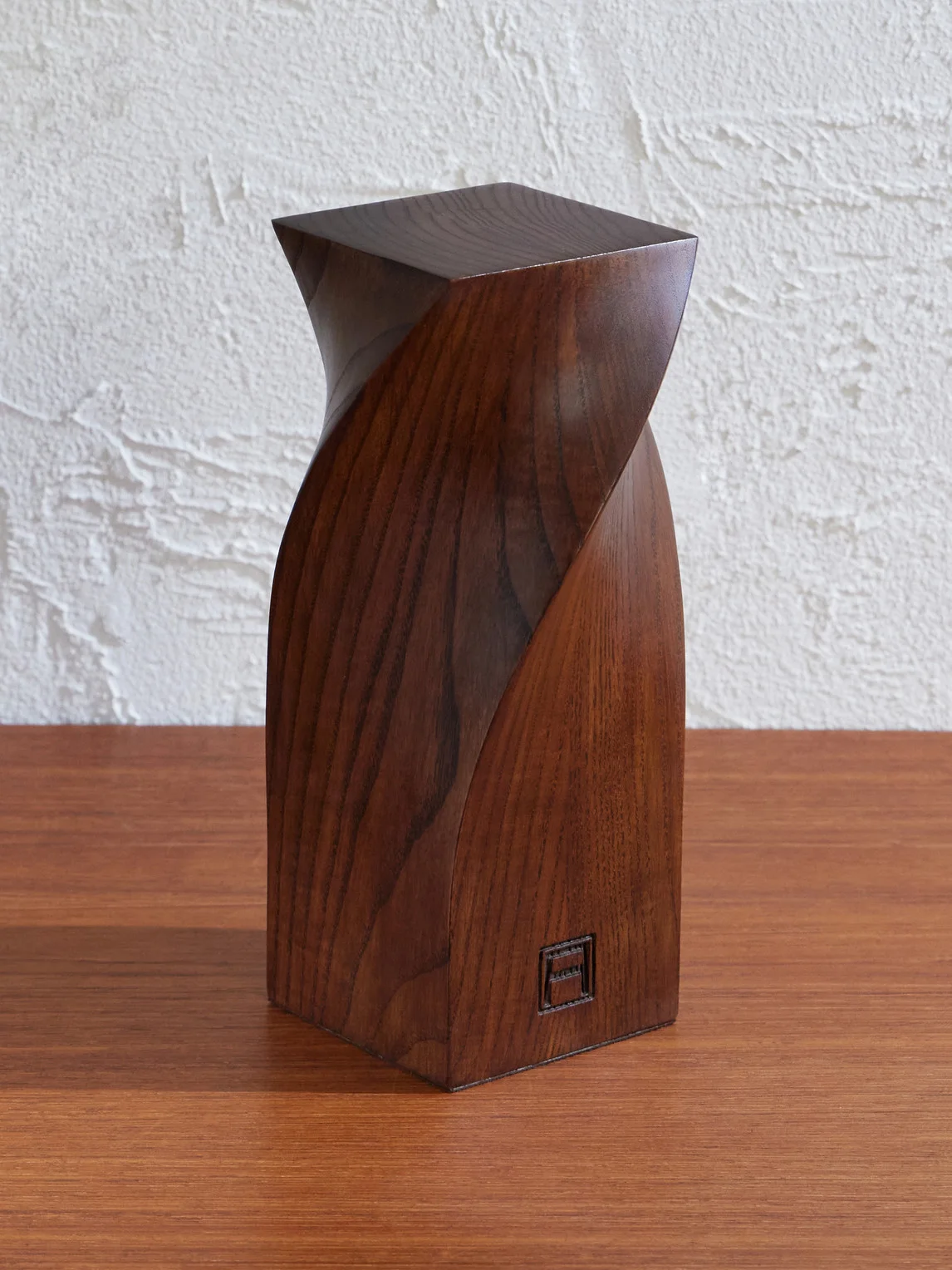 Twist Wood and Suede-Trimmed Bookend - 1