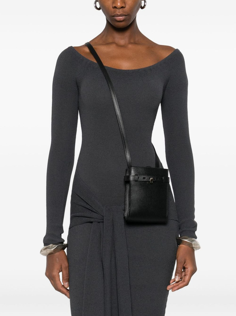 Valextra belted leather shoulder bag outlook