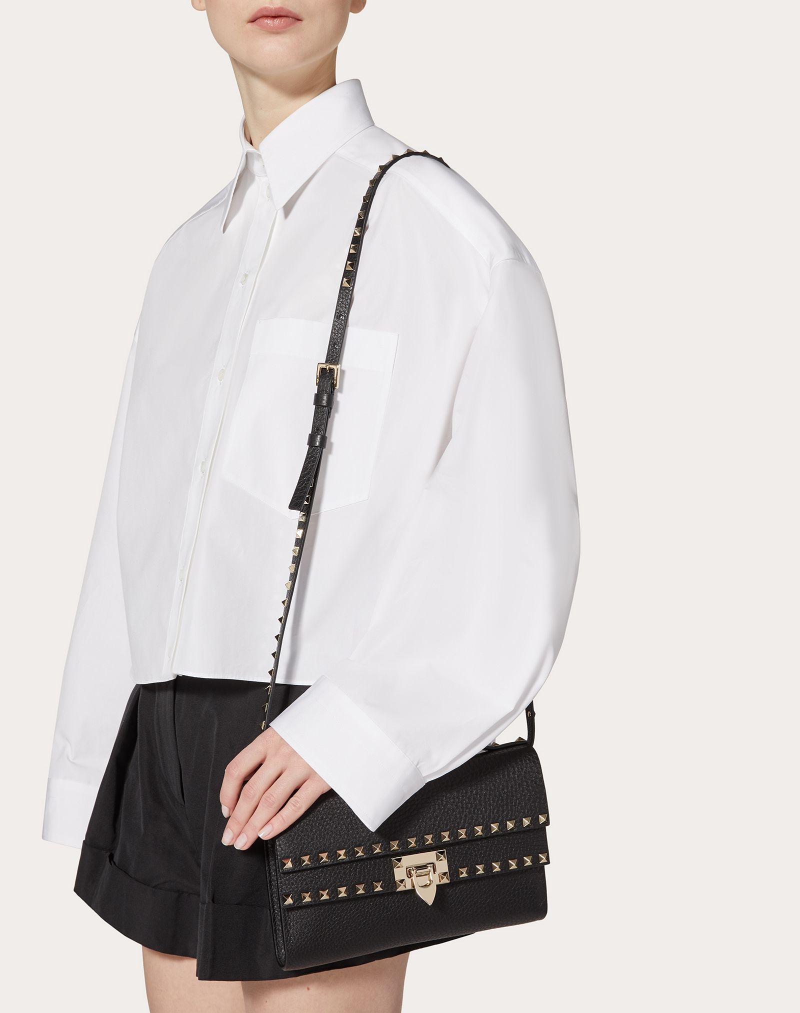 Rockstud Grainy Calfskin Crossbody Bag - 6