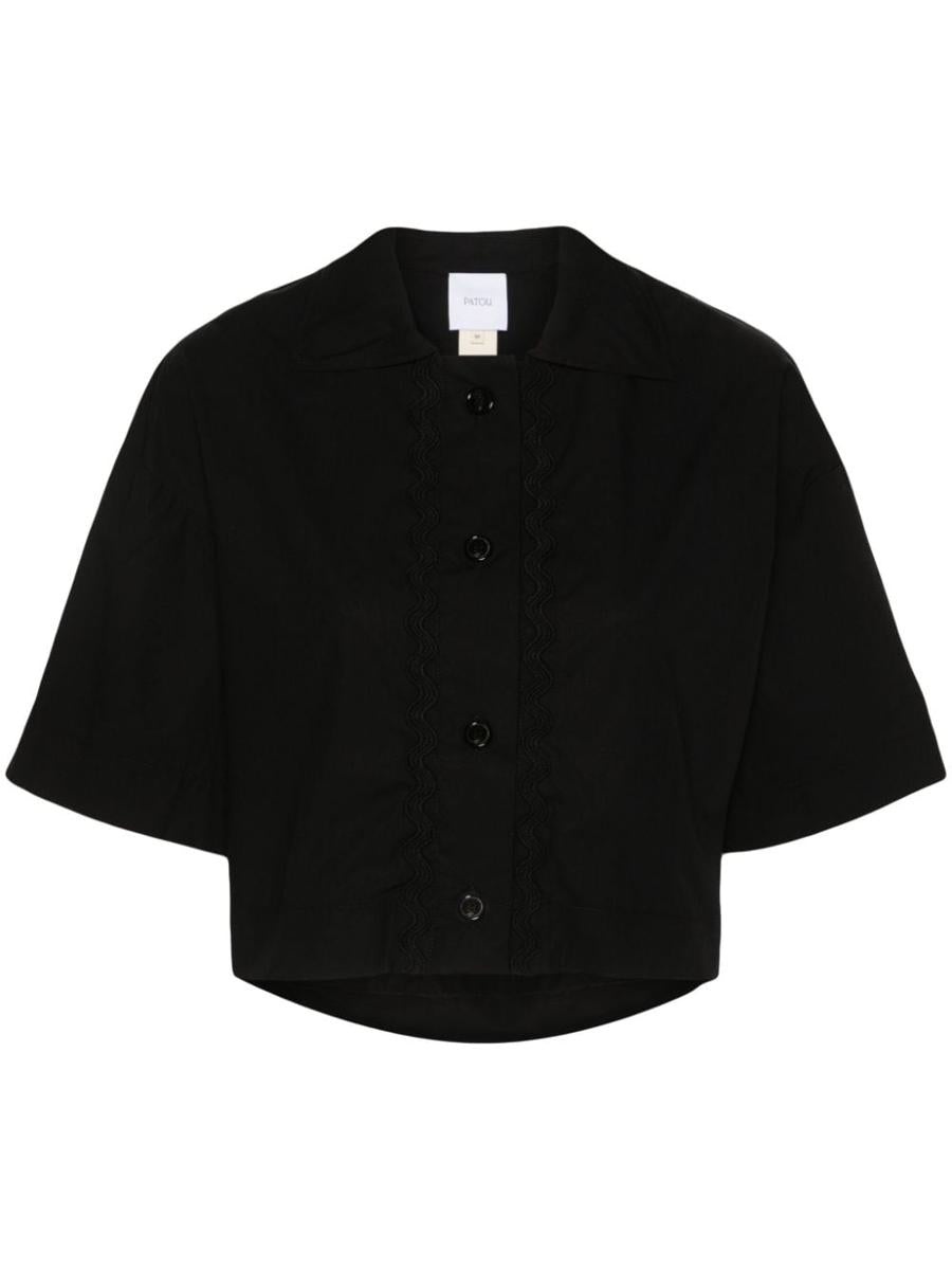 Patou Wave-Appliqué Cropped Shirt - 1