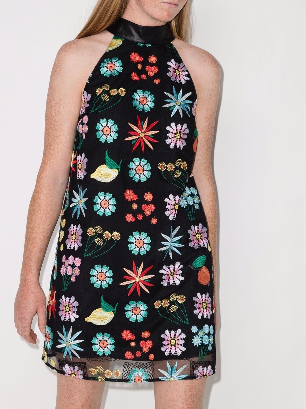 STAUD Sicily floral-embroidered minidress | REVERSIBLE