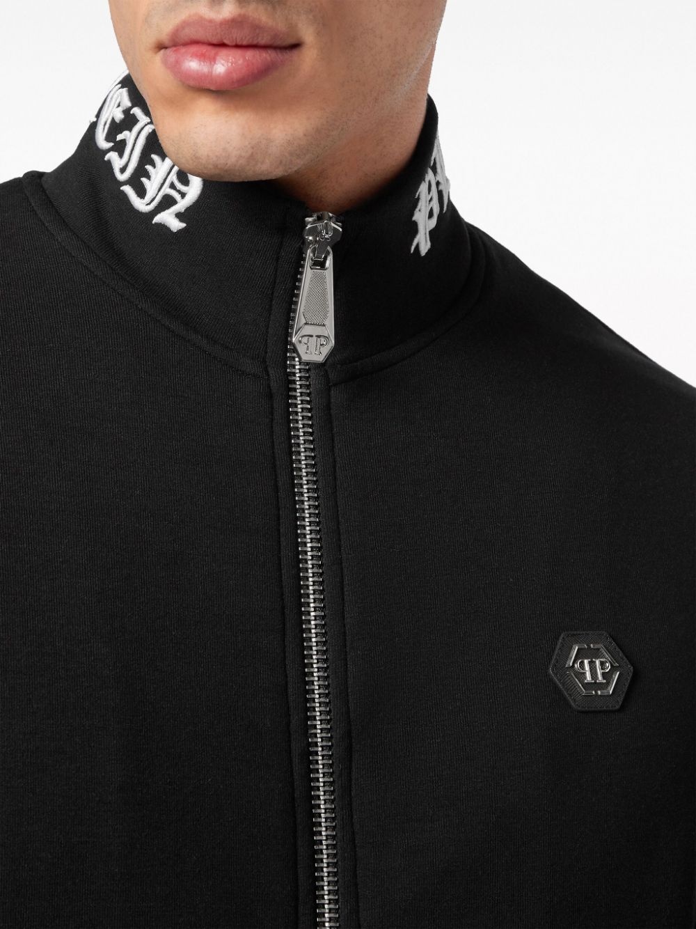 embroidered zip-up hoodie - 5