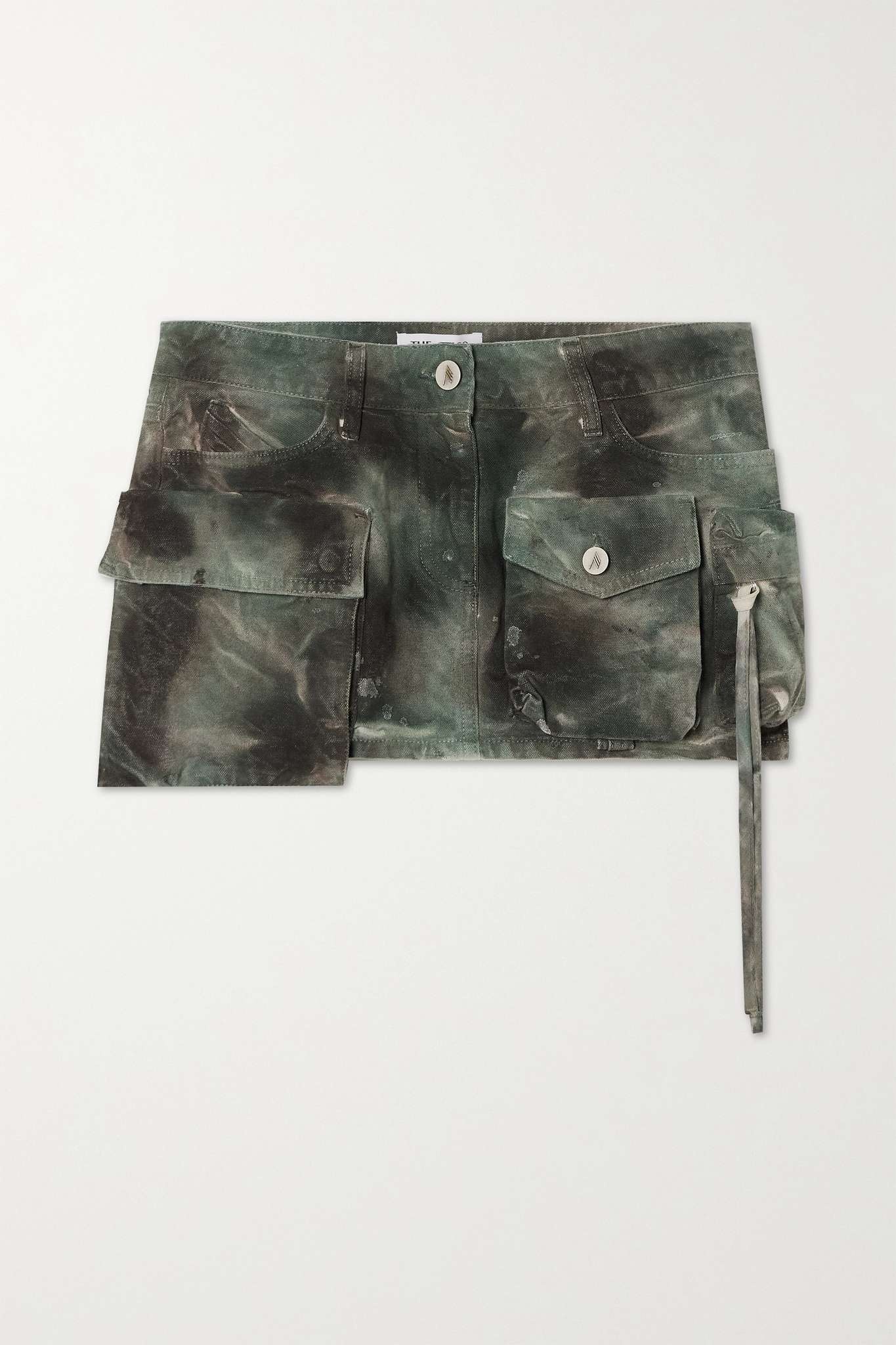 Fay camouflage-print cotton-canvas mini skirt - 1