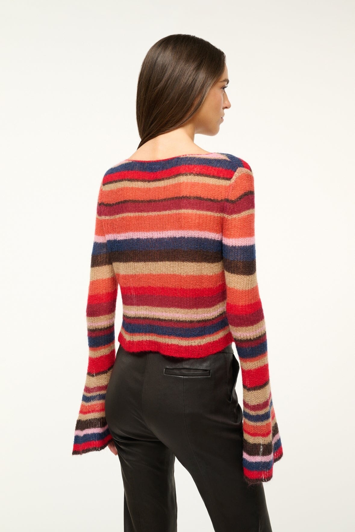 STAUD PARKER SWEATER AUTUMNAL FADED STRIPE - 4