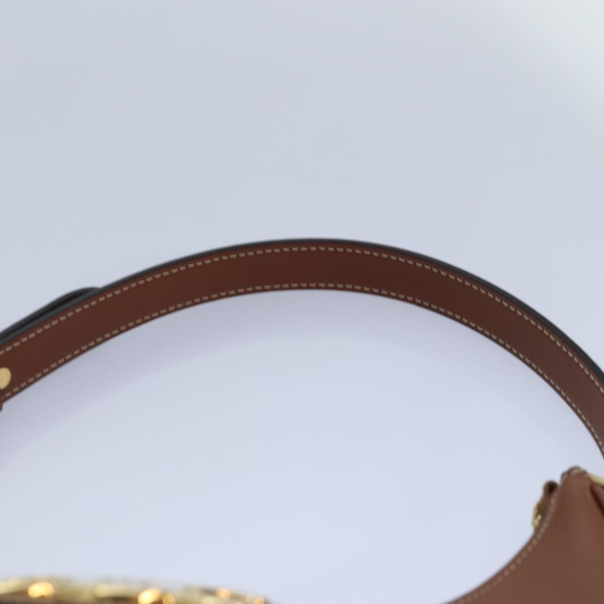 CELINE Triomphe Hand Bag Leather Brown Gold - 8
