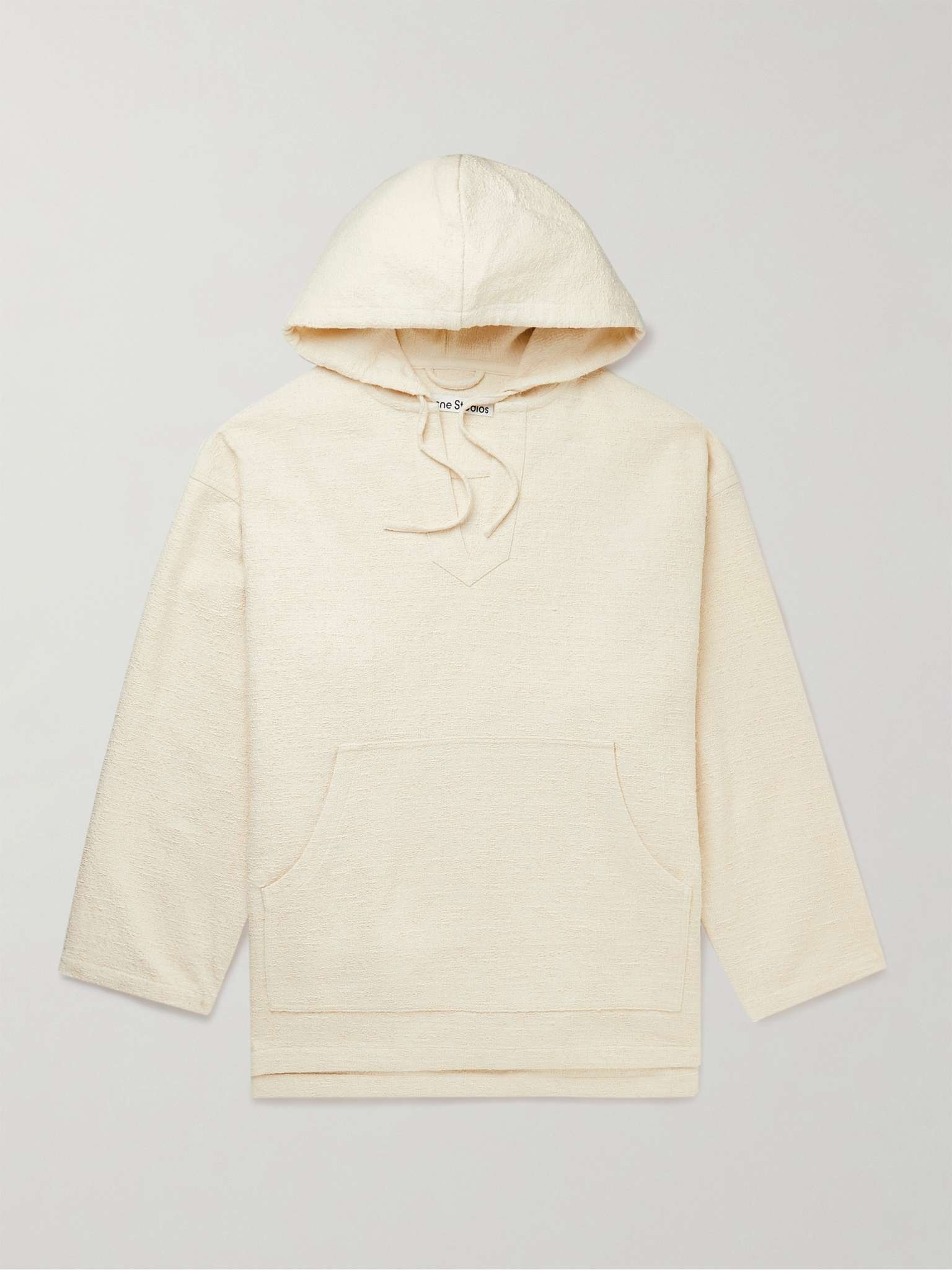 Oversized Logo-Print Textured Cotton-Blend Hoodie - 1