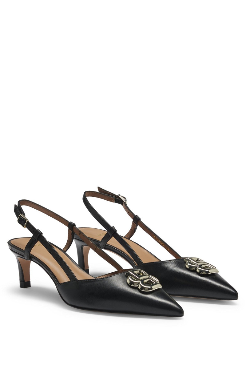 SLINGBACK PUMPS IN NAPPA LEATHER WITH DOUBLE B MONOGRAM 2