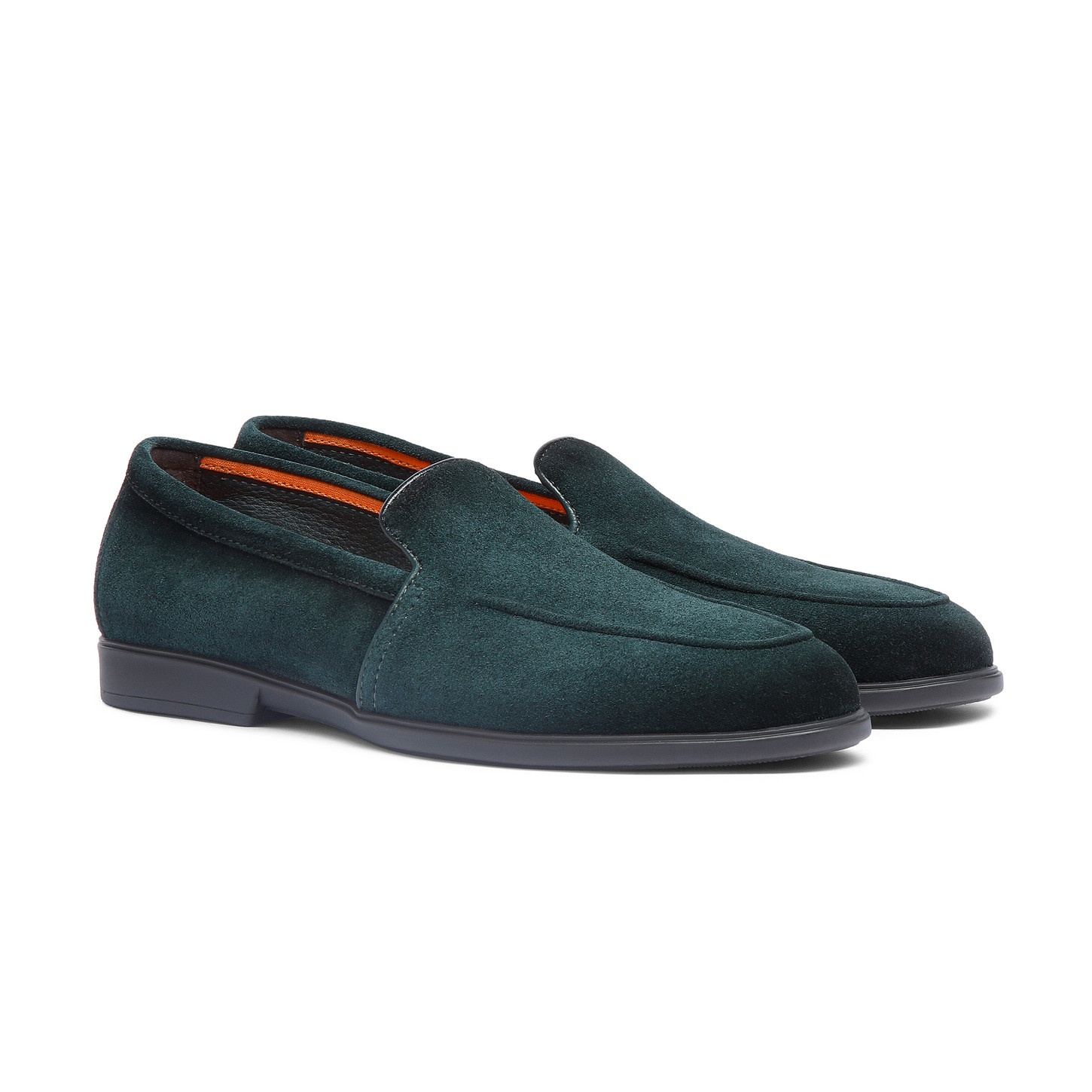 Men's dark green suede loafer - 2