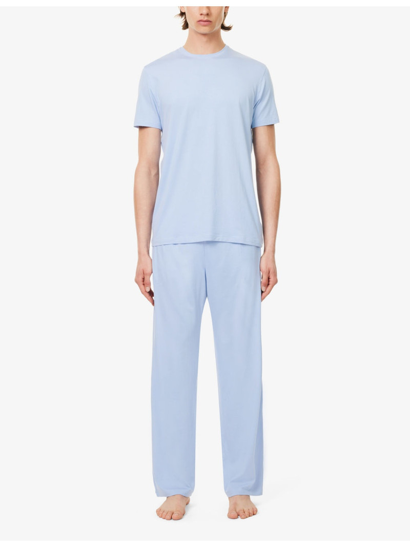 Derek Rose Basel relaxed-fit stretch-woven pyjama bottoms outlook