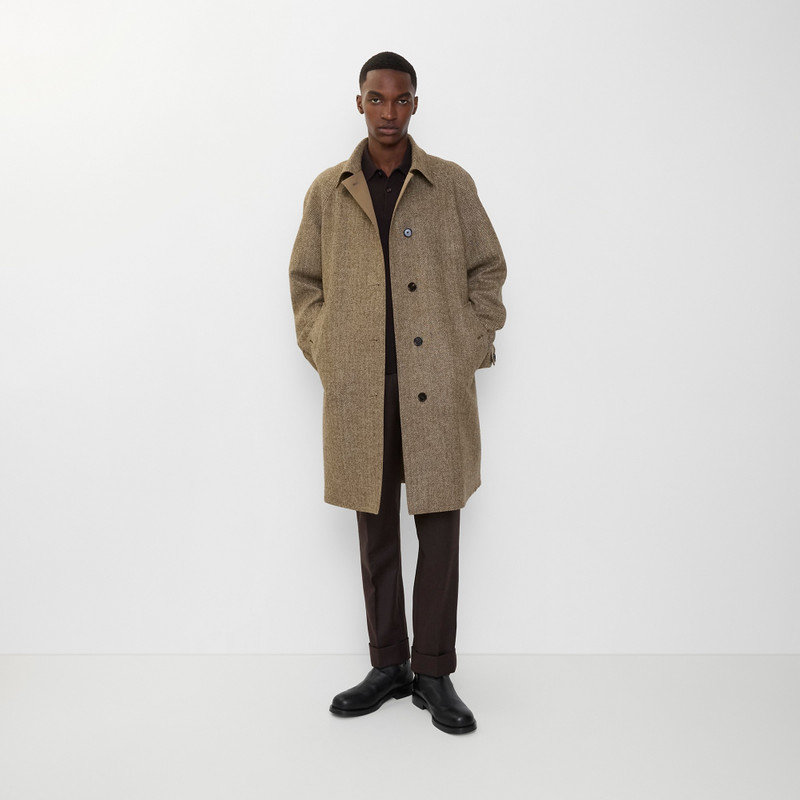 Long Herringbone Wool Dual Burberry Car Coat 3