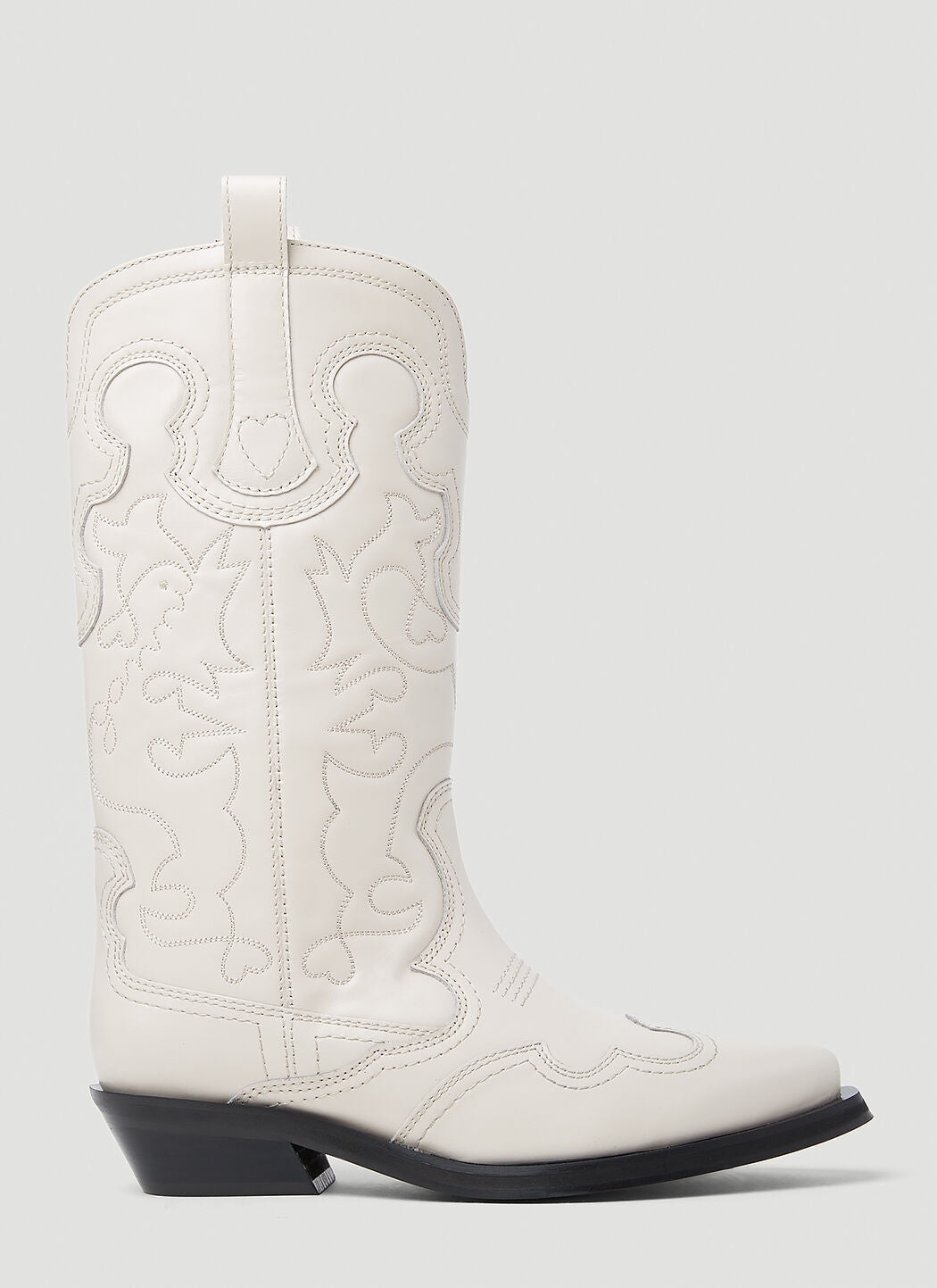 Ganni Women Embroidered Western Boots - 1
