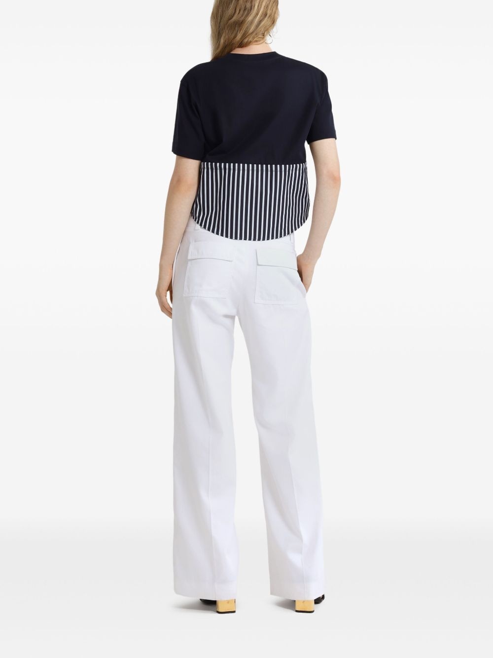 wide-waistband gabardine trousers - 3