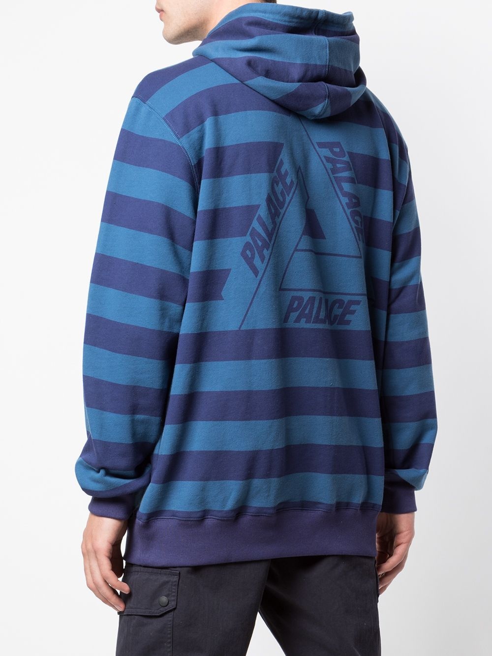 striped logo print hoodie - 4