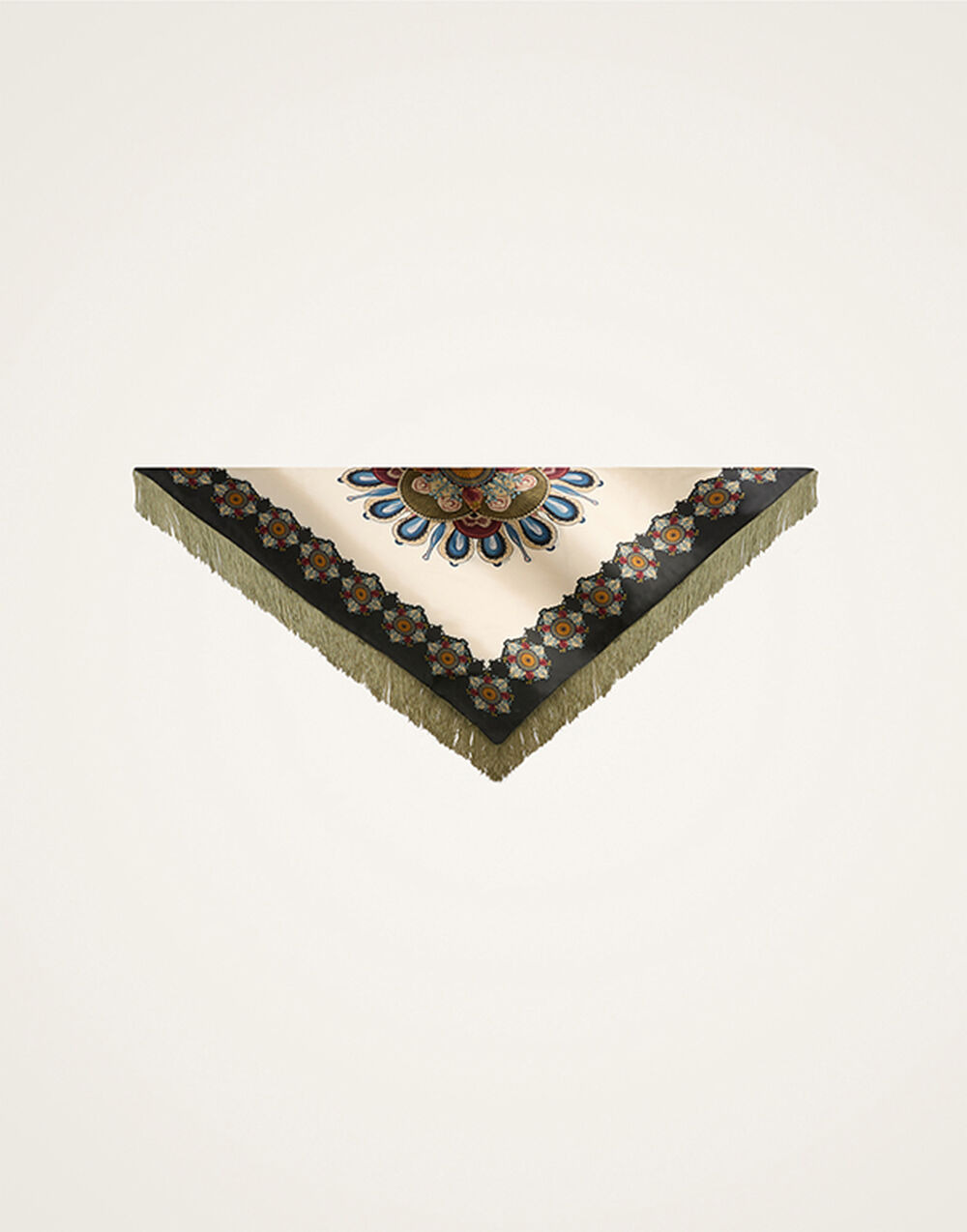 Fringe Triangle Scarf - 1