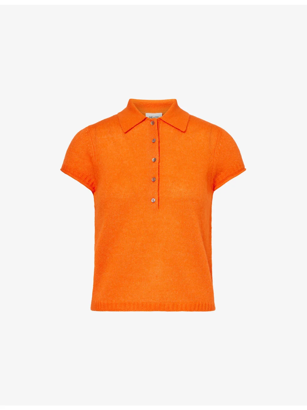 Polo-Collar Wool Cashmere and Silk Top - 1