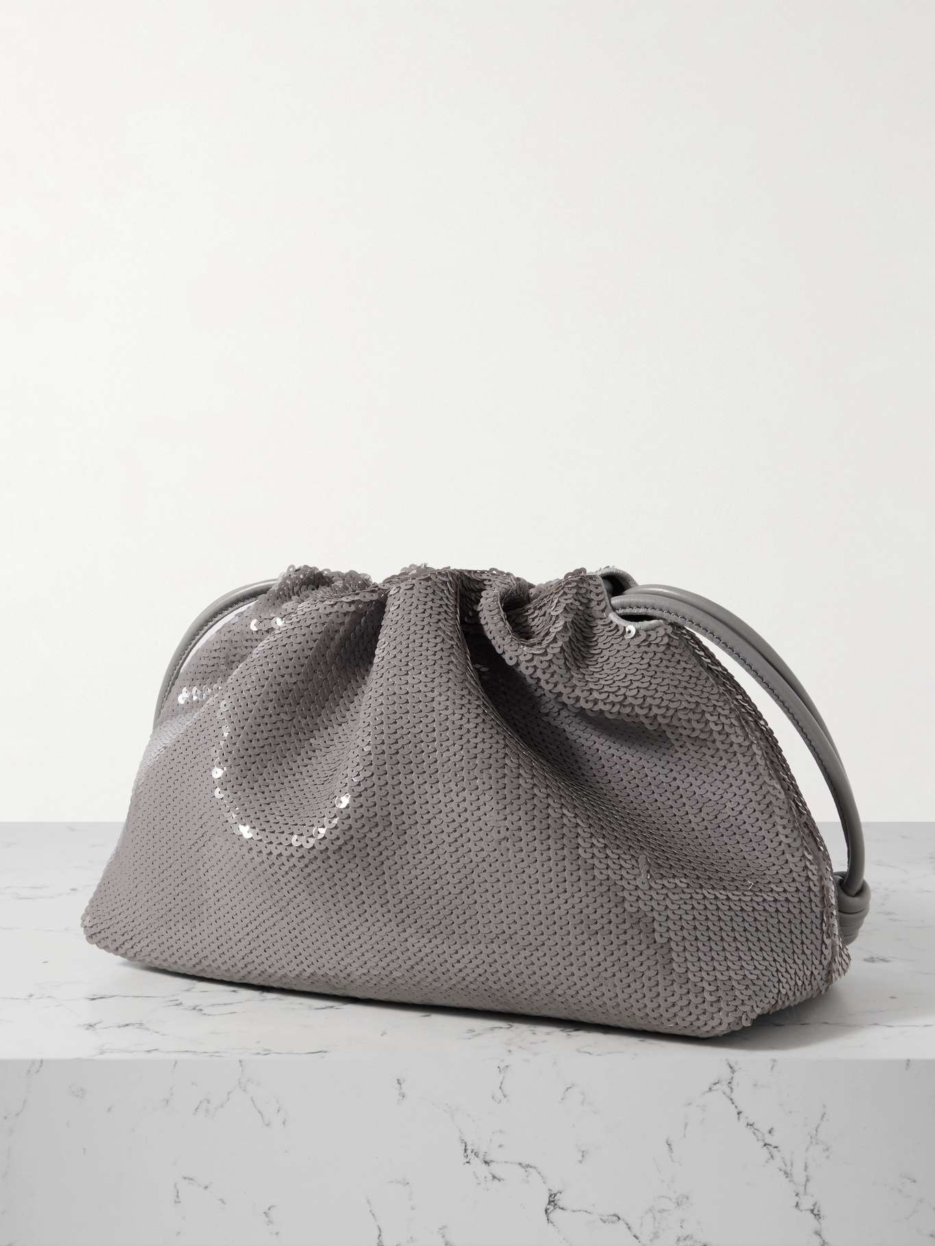 Flamenco sequined leather clutch Gray - 3
